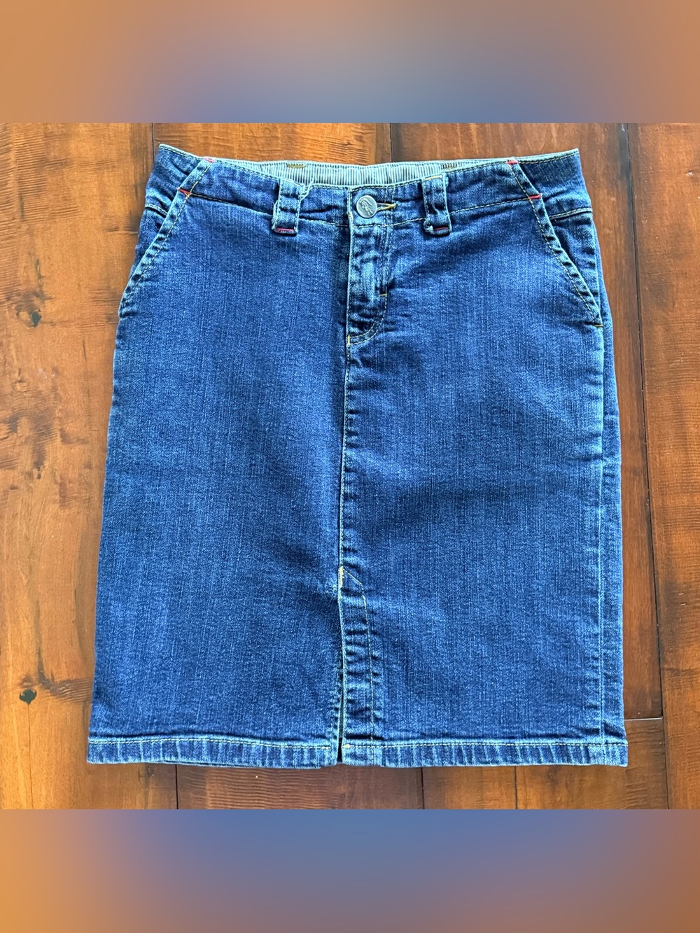 Lacoste Dark Blue Denim Pencil Skirt